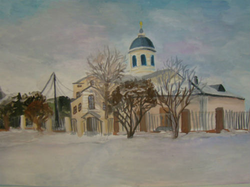 Рисунок кафедрального собора ученицы школы Ситник Софии, 13 лет