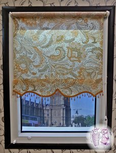 Рулонные шторы системы "Мини" из ткани с "огуречным" орнаментом "Пейсли"