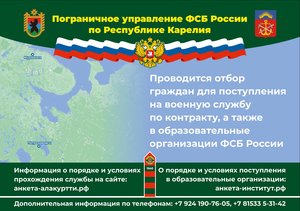 Отбор граждан для поступления на военную службу по контракту, а также в образовательные организации ФСБ России.