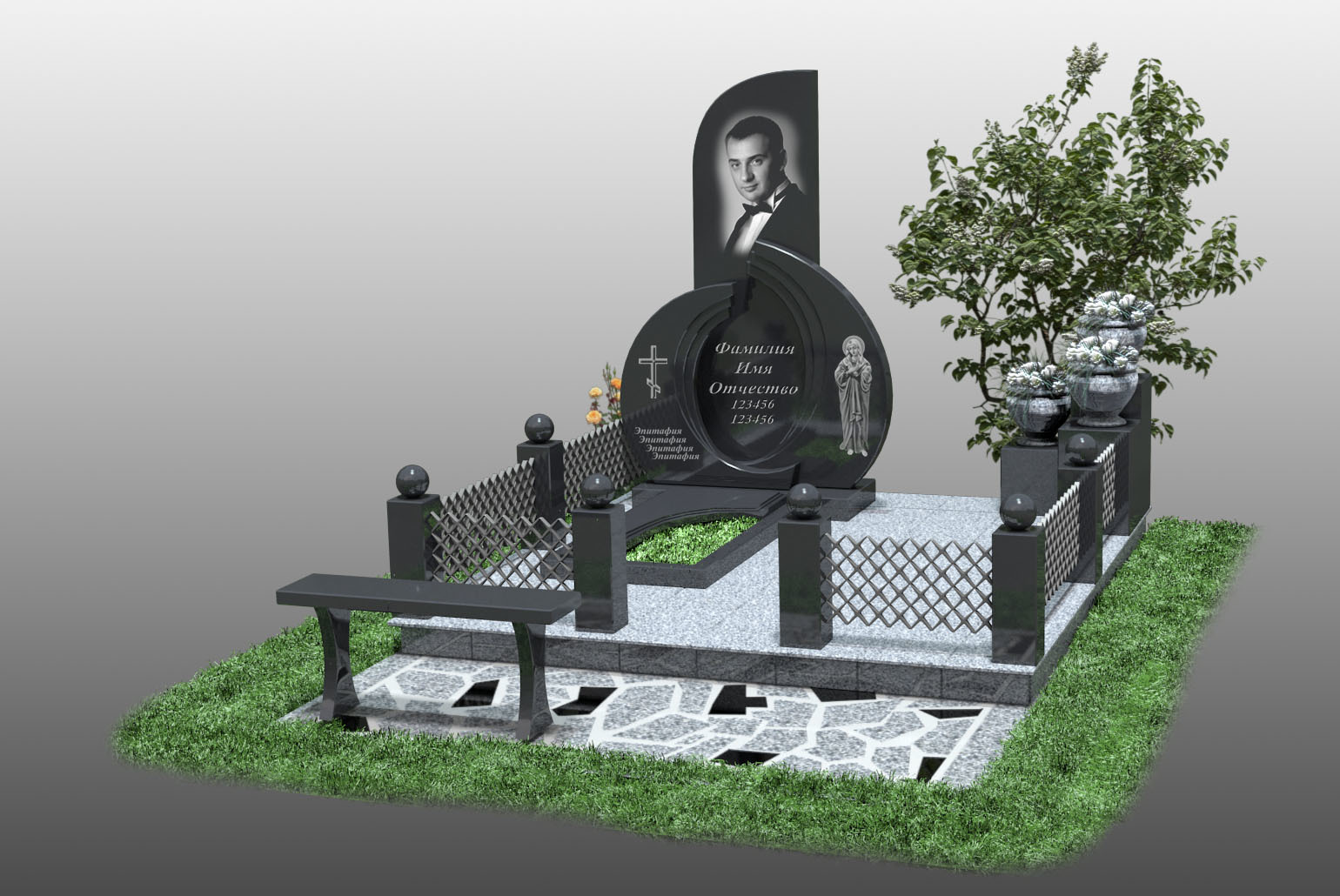 Поправить памятник на кладбище